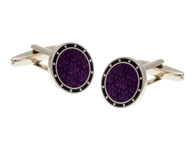 Best cufflinks with textured designs for added dimension and style-Embossed Purple and Navy Blue Cufflinks