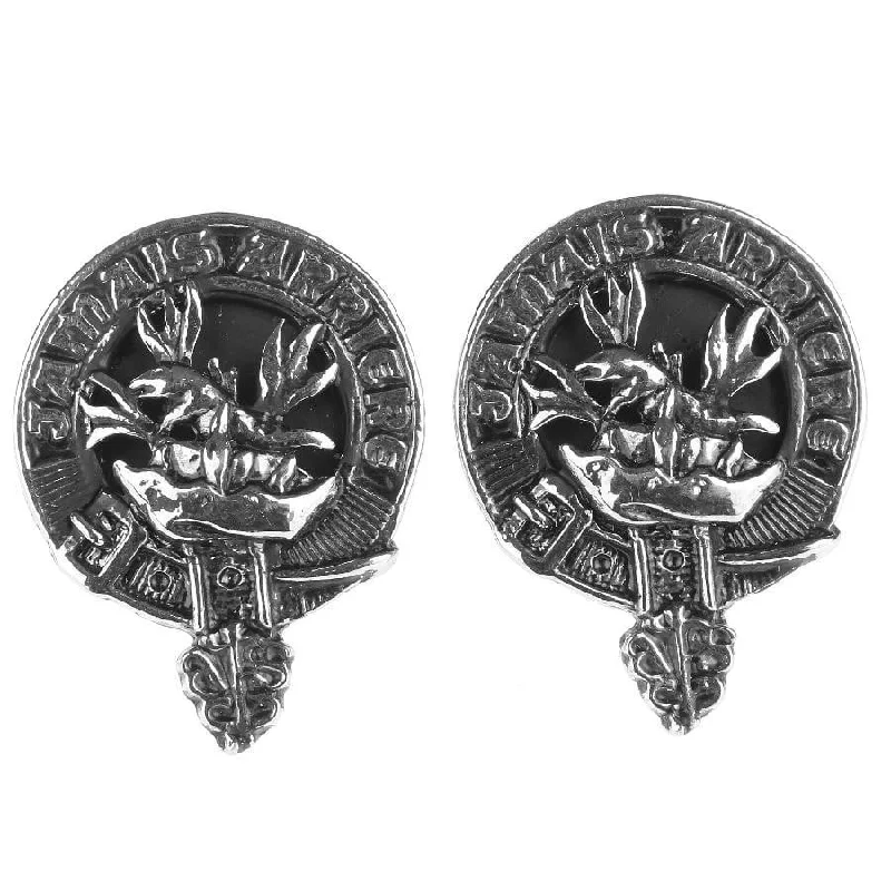 Best cufflinks with a sleek black finish for a contemporary, edgy look-Clan Crest Cufflinks - Douglas