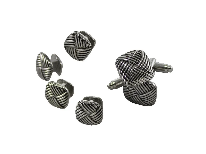 Best cufflinks with a brushed silver finish for a sleek and contemporary vibe-Formal Set