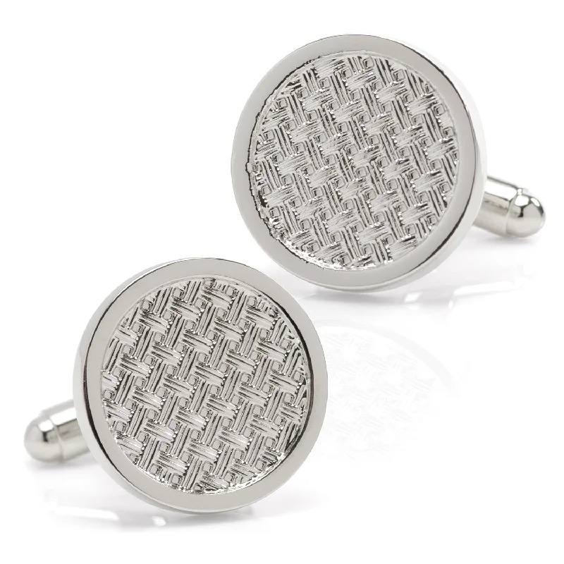 Best cufflinks with multicolored stones for a bold and vibrant appearance-Woven Metal Silver Cufflinks