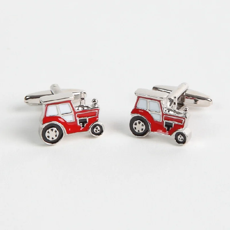 Cufflinks with sports team logos for a fun and personalized fan accessory-Red Tractor Cufflinks