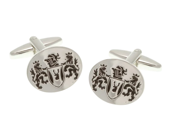 Best cufflinks with mother-of-pearl inlays for a sophisticated and luxurious feel-Elizabeth Parker Crest Cufflinks