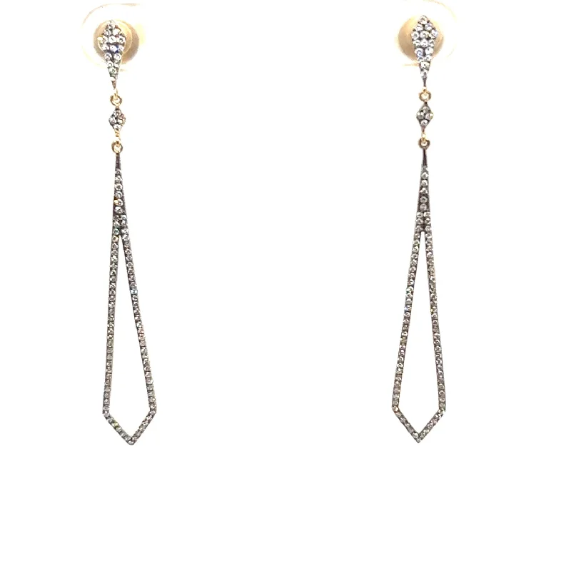 Best hoop earrings with sterling silver for an affordable and chic design-14kt Gold Earring ~.44cttw Diamonds