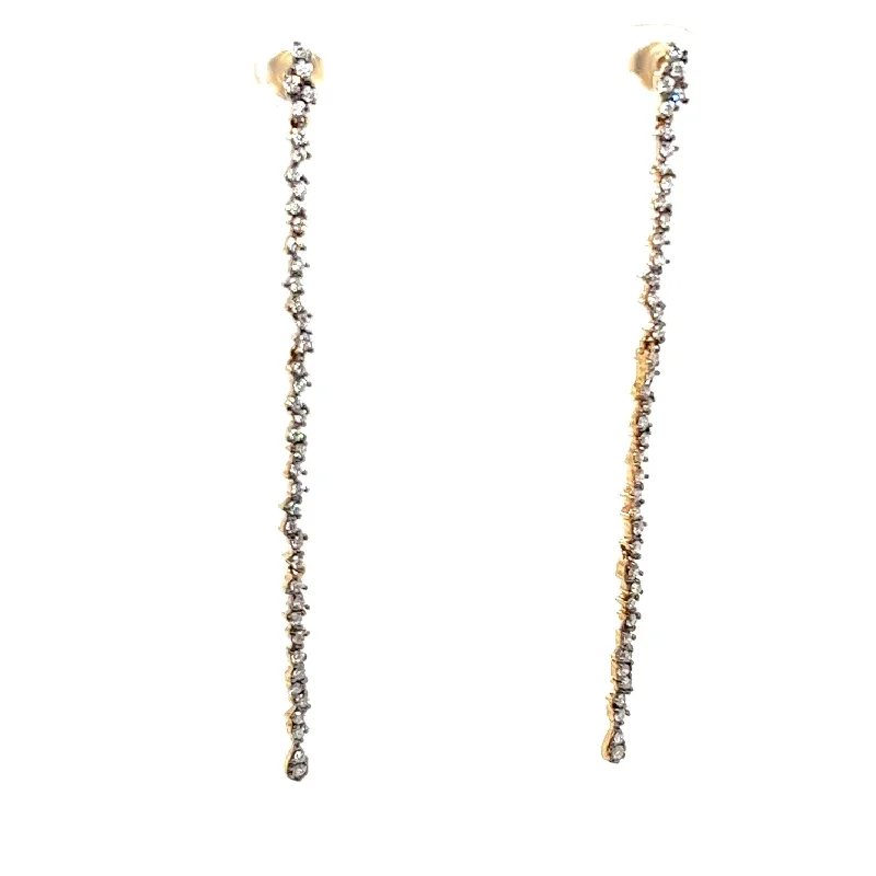 Best hoop earrings with cubic zirconia for a budget-friendly, dazzling look-14kt Gold Scattered Diamond Earrings