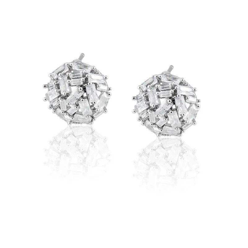 Hoop earrings with diamond-cut surfaces for added sparkle and shine-Amara CZ Stud