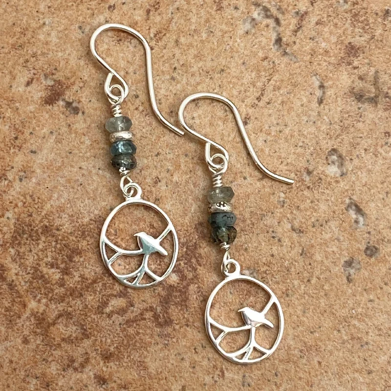 Hoop earrings with faceted crystals for added sparkle and shine-Aqua Flight Earrings