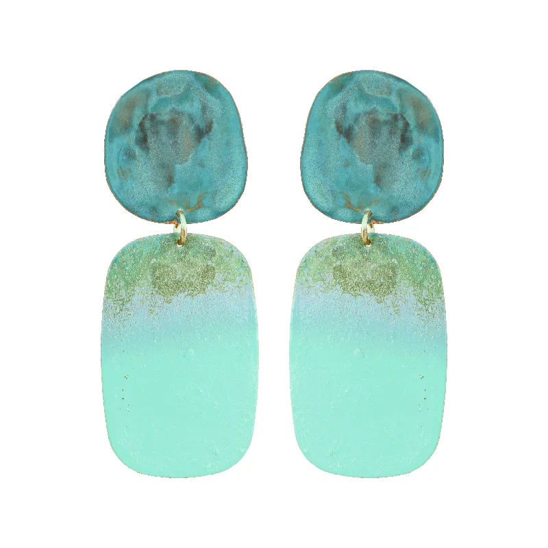 Best hoop earrings with geometric cuts for a sharp, modern appeal-Aqua Keke Earrings