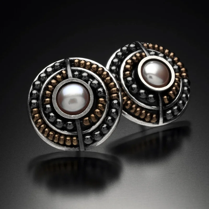 Hoop earrings with stacked layers for a bold and textured design-Beaded Circle Earrings