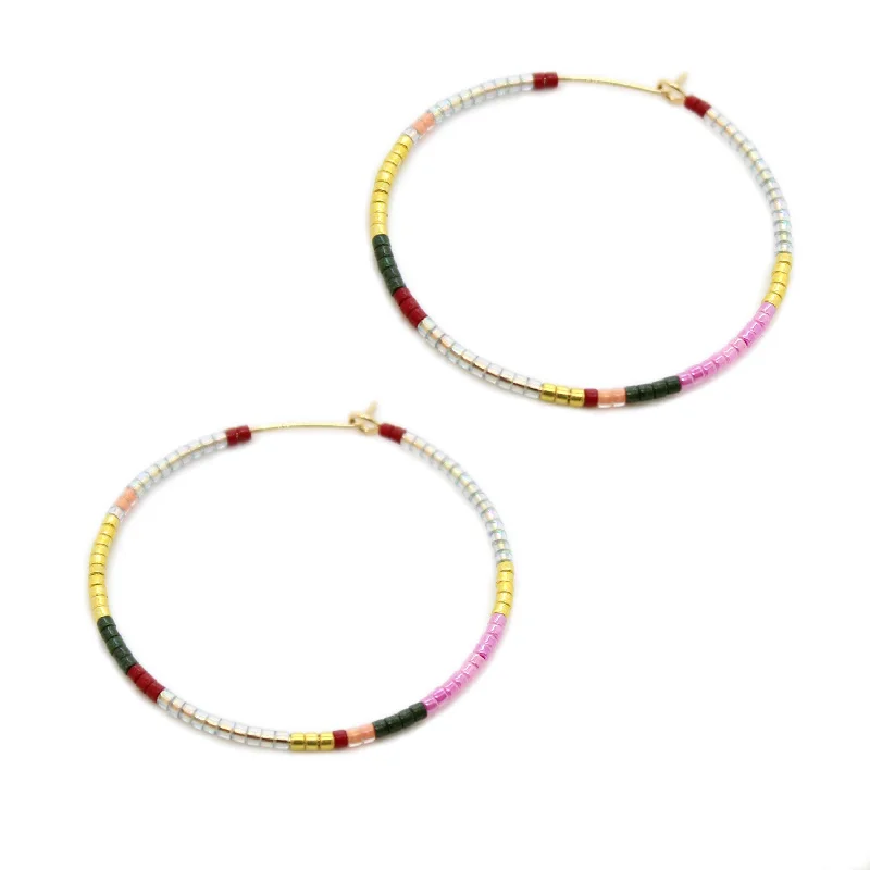 Best hoop earrings with turquoise stones for a bohemian-inspired vibe-Beauty Hoops / Silver