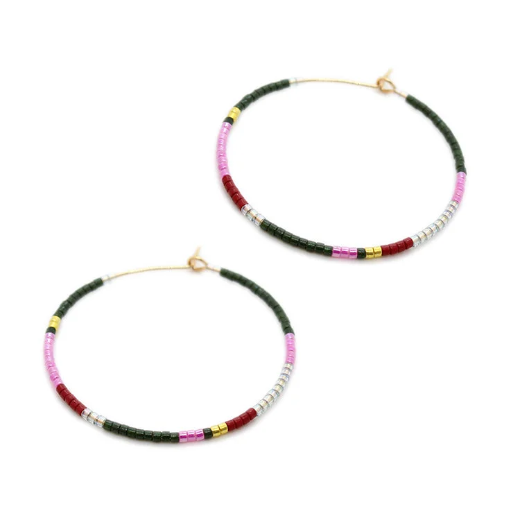 Hoop earrings with satin finishes for a smooth and elegant appearance-Beauty Hoops / PINK