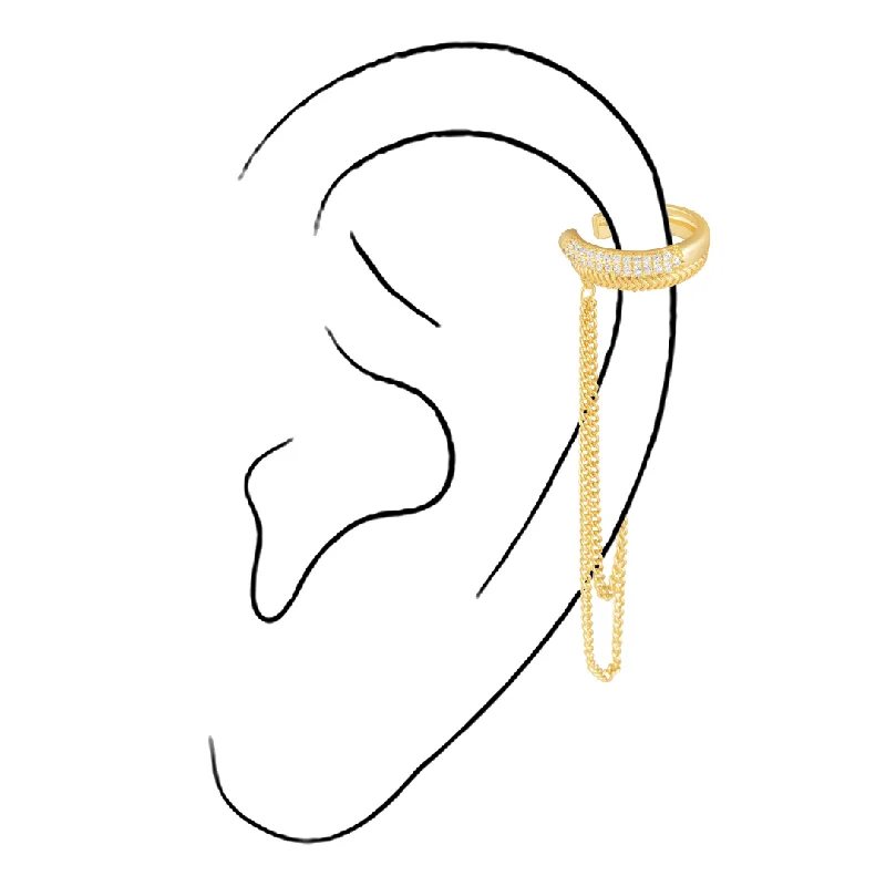 Best hoop earrings with floral designs for a feminine and delicate look-Billie Chain Ear Cuff