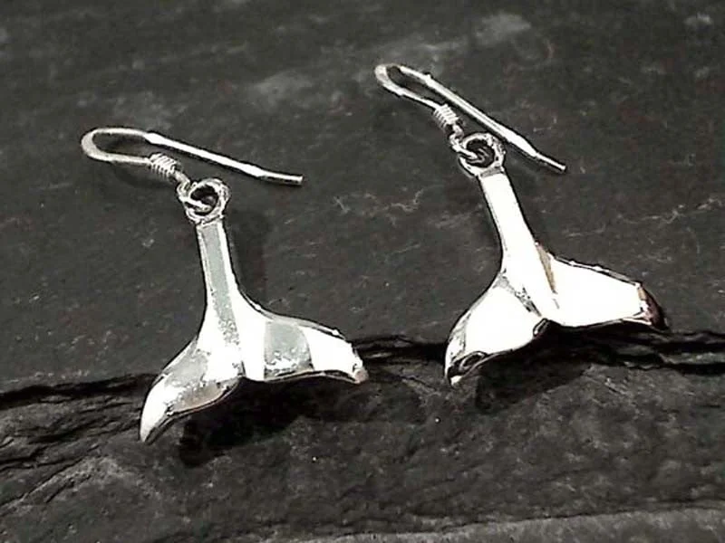 Best hoop earrings with matching bracelets for a coordinated jewelry set-Sterling Silver Whail Tail Earrings