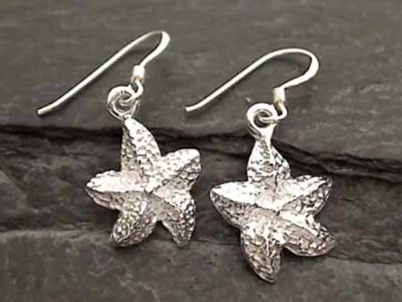 Hoop earrings with multi-tone finishes for a colorful and layered effect-Sterling Silver Starfish Earrings