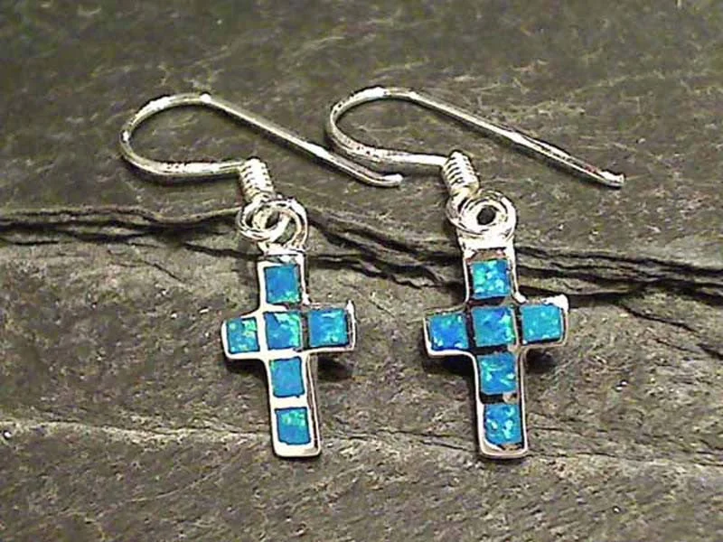 Hoop earrings with braided patterns for a detailed and textured finish-Created Opal, Sterling Silver Earrings