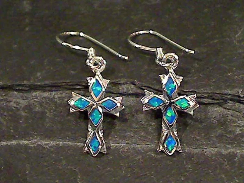 Hoop earrings with oversized designs for a bold, fashion-forward statement-Created Opal, Sterling Silver Earrings