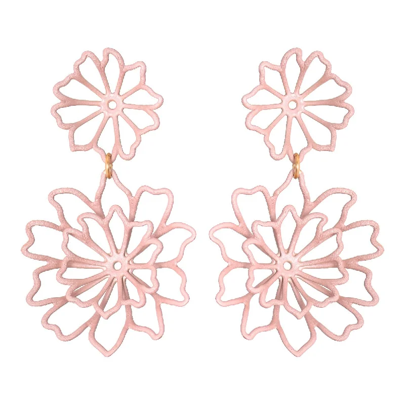 Best hoop earrings with marbled designs for a trendy and artistic effect-Blush Dahlia Earrings