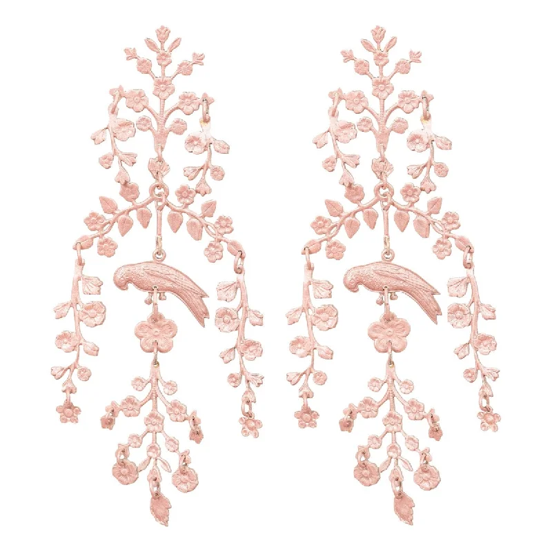 Hoop earrings with twisted metal designs for a dynamic and modern style-Blush Jardiniere Earrings