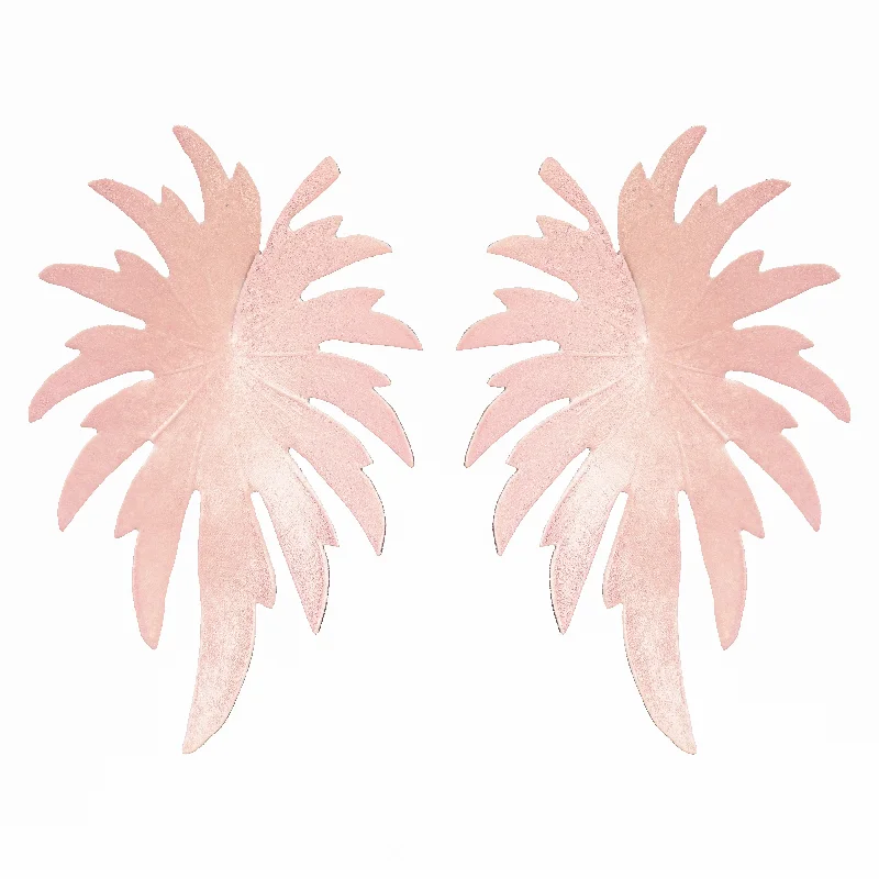 Small hoop earrings for a delicate and understated everyday wear-Blush Palm Earrings