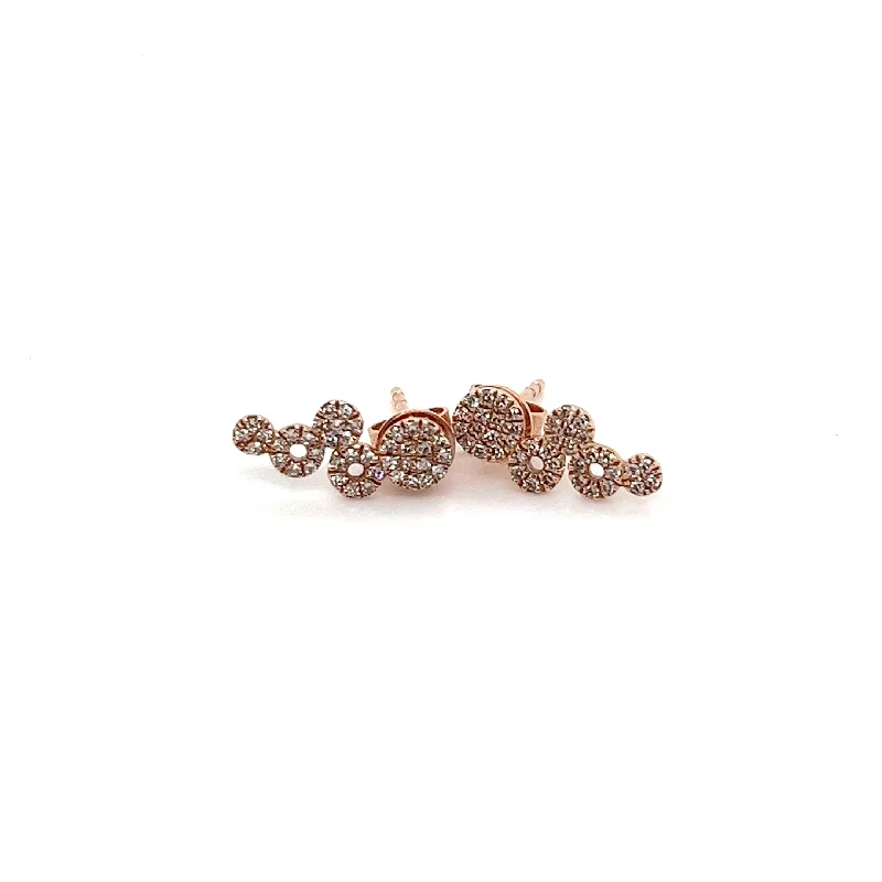 Best hoop earrings with floral designs for a feminine and delicate look-Bubble Mini Studs With Diamonds