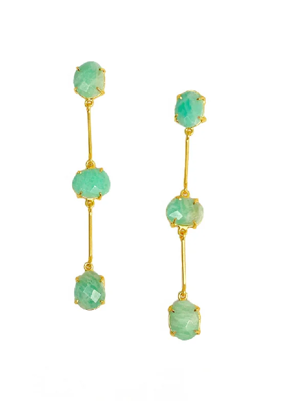 Best hoop earrings with asymmetrical designs for a fashion-forward, avant-garde look-Clary | Amazonite