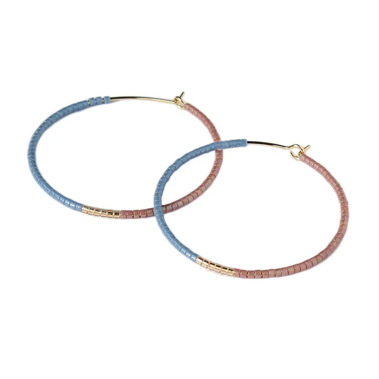 Best hoop earrings with blackened metal for an edgy and bold appearance-Color Field Hoops LG / Denim