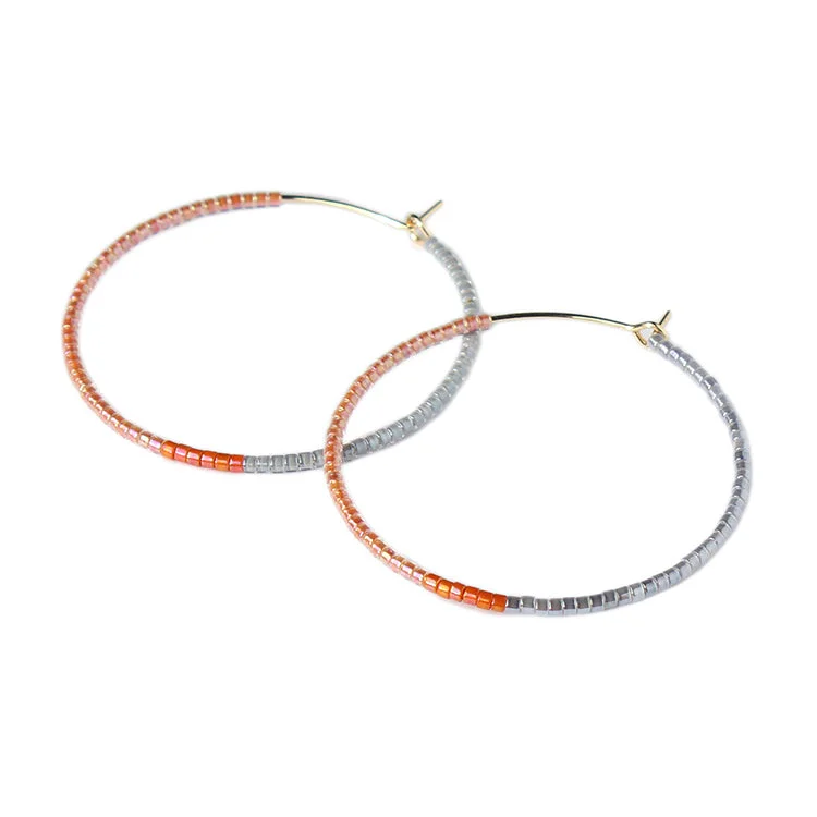 Best hoop earrings with custom engravings for a personalized and meaningful gift-Color Field Hoops LG / Peach