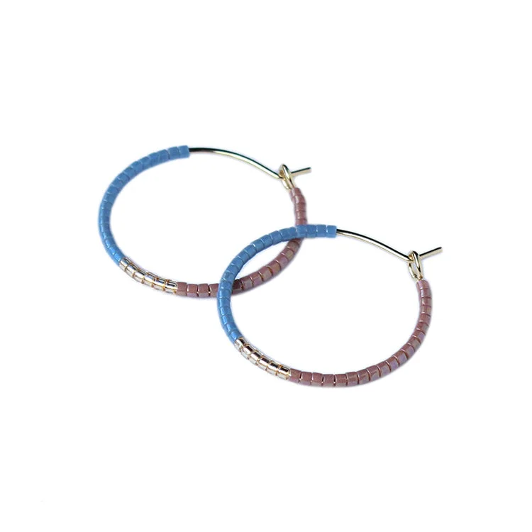 Best hoop earrings with tribal designs for a cultural and exotic aesthetic-Color Field Hoops SM / Denim