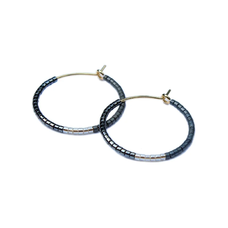 Best hoop earrings with vintage rhinestone embellishments for a retro-glam effect-Color Field Hoops / SM