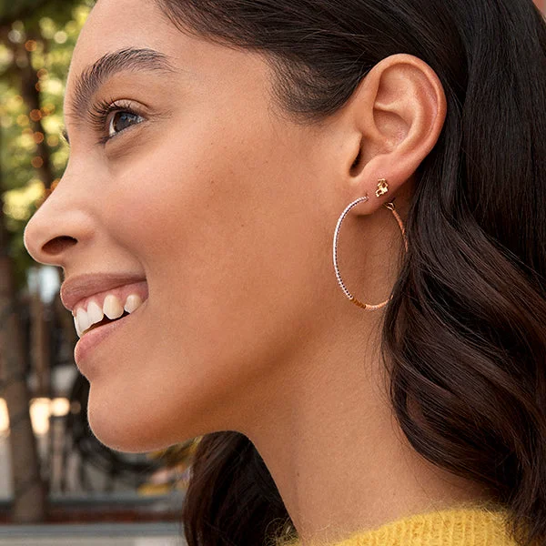 Hoop earrings with gold accents for a warm, elegant statement piece-Color Field Hoops