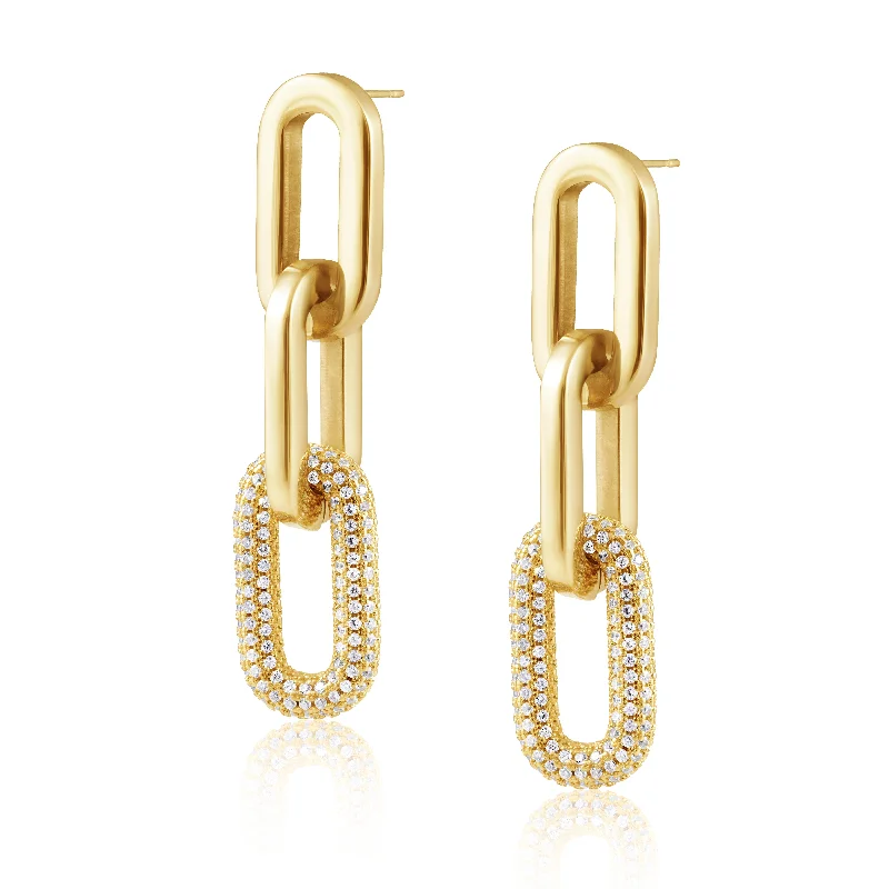 Best hoop earrings with geometric cuts for a sharp, modern appeal-Jenna Pave Earrings - Gold