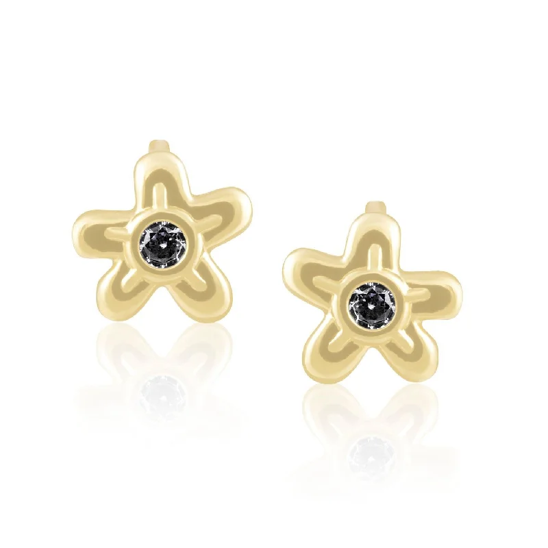 Hoop earrings with textured gold for a refined and sophisticated aesthetic-Daisy Stud