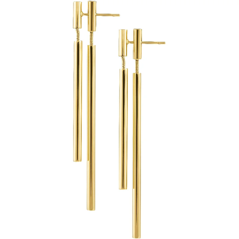 Hoop earrings with satin finishes for a smooth and elegant appearance-Double Bar Earring