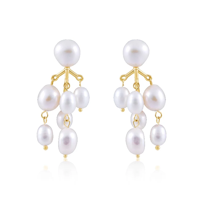 Hoop earrings with luxe velvet finishes for a rich and luxurious touch-Esther Pearl Drop Earring