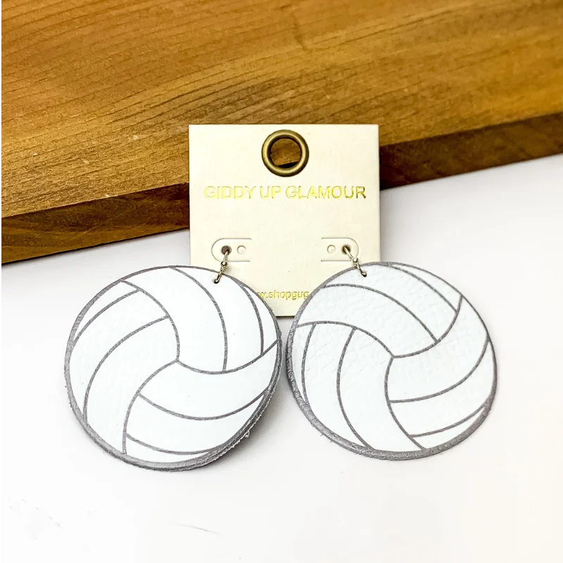 Hoop earrings with gold accents for a warm, elegant statement piece-Faux Leather Softball Earrings