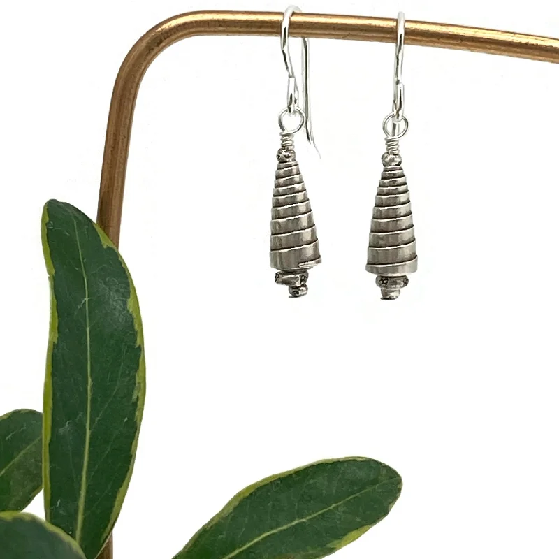 Hoop earrings with dangling charms for a playful and fun look-Folded Cone Earrings