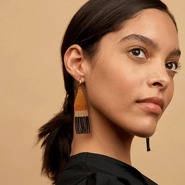 Hoop earrings with a matte finish for a sleek and sophisticated appearance-Franja Earring