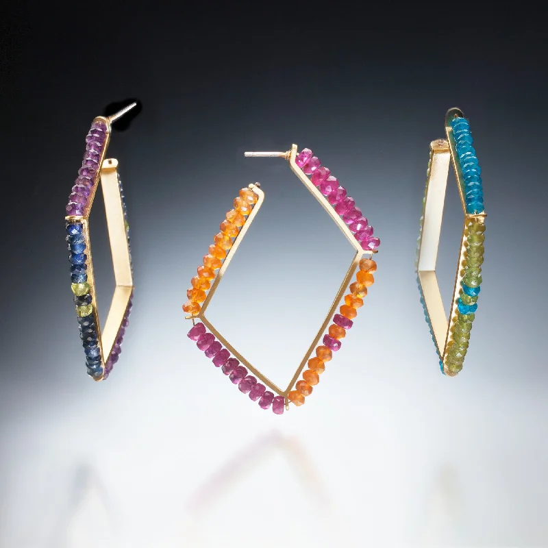 Best hoop earrings with butterfly motifs for a playful and whimsical appearance-Gemstone Hoops (gold)