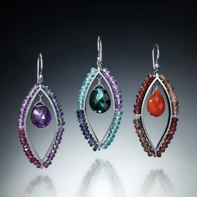 Hoop earrings with artistic filigree designs for an intricate, delicate finish-Gemstone Marquis Earrings