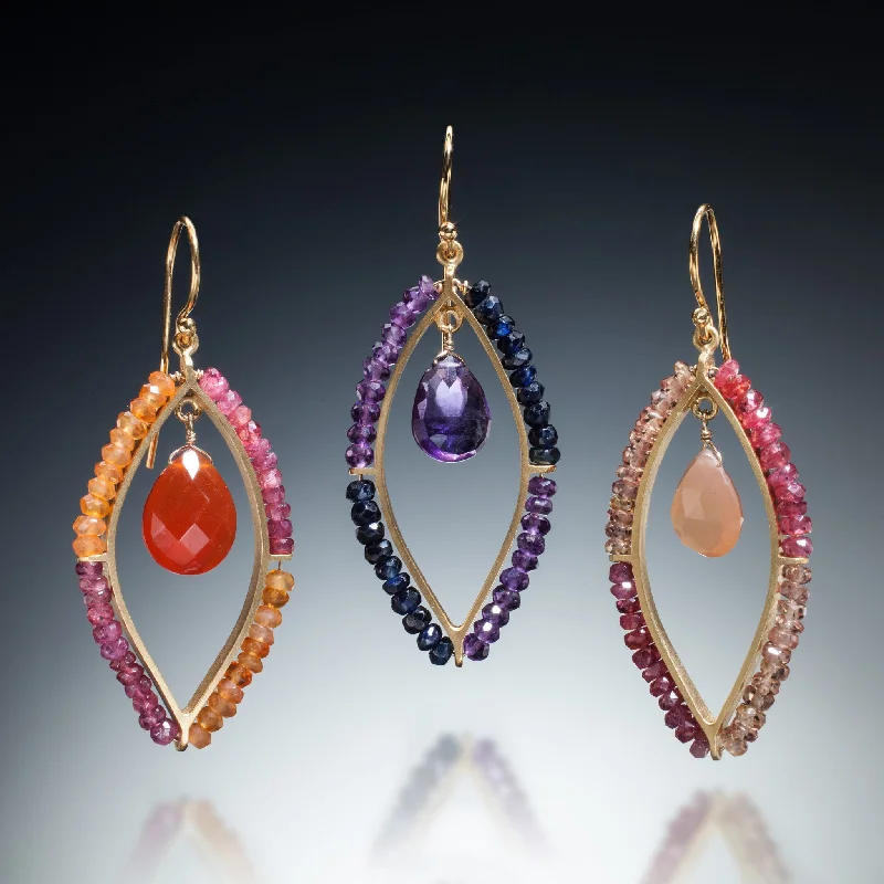 Best hoop earrings with asymmetrical designs for a fashion-forward, avant-garde look-Gemstone Marquis Earrings (gold)