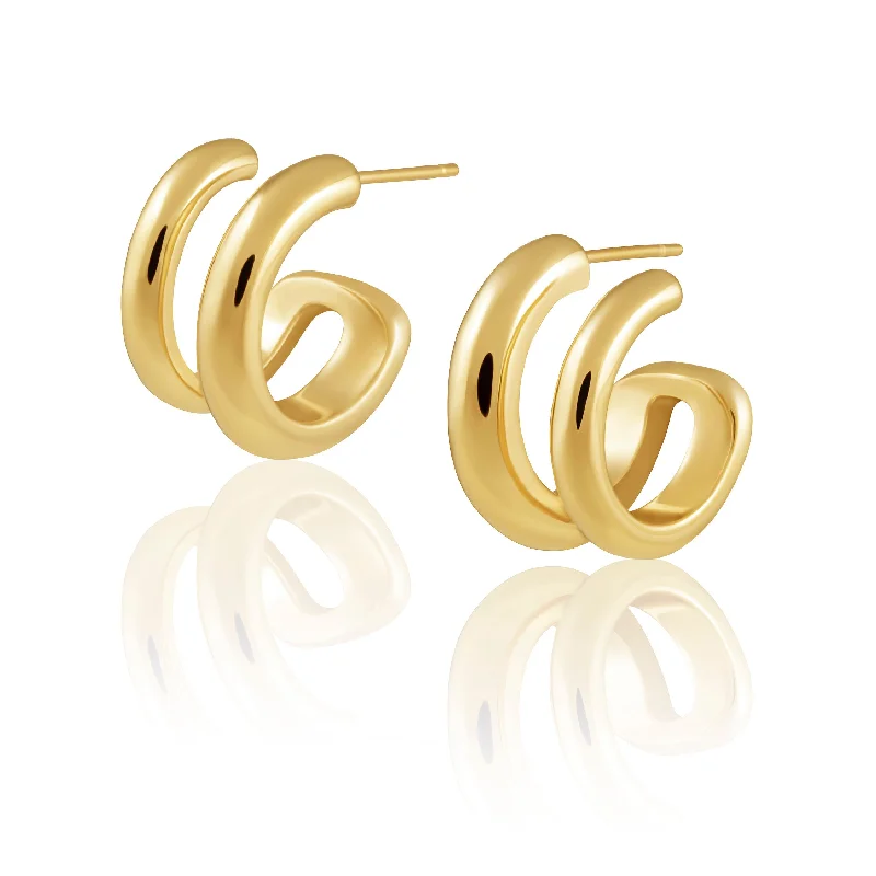 Best hoop earrings with gold-plated finishes for an affordable luxury vibe-Gisela Double Hoop