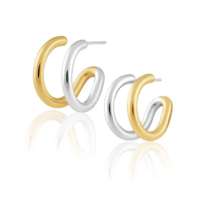 Hoop earrings with oversized designs for a bold, fashion-forward statement-Gisela Hoop - Two Tone