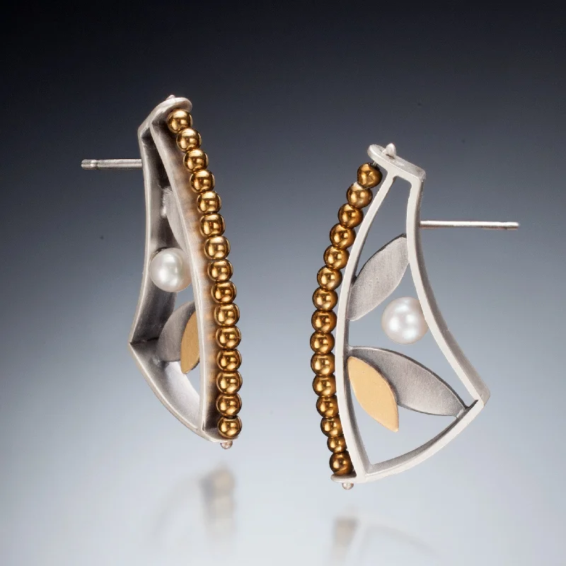 Best hoop earrings with butterfly motifs for a playful and whimsical appearance-Mixed Metal Cuff Earrings