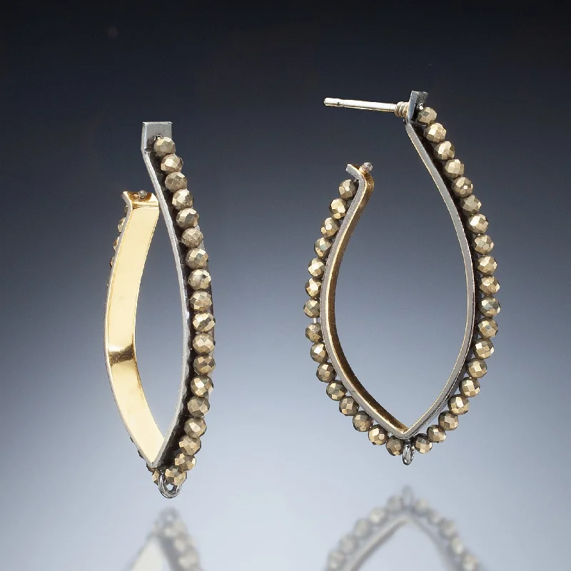 Hoop earrings with hammered textures for a boho-chic and rustic vibe-Gold Inside Hoop Earrings