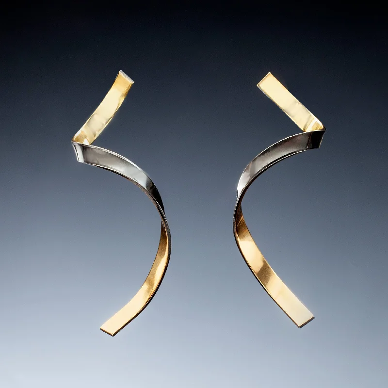 Stylish hoop earrings with diamond accents for an elegant and sparkling effect-Gold Inside Twist Earrings