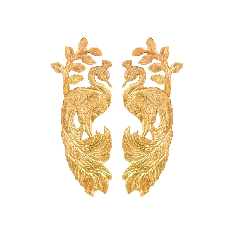 Best hoop earrings with smooth ceramic finishes for a polished, clean style-Gold Pavo Earrings