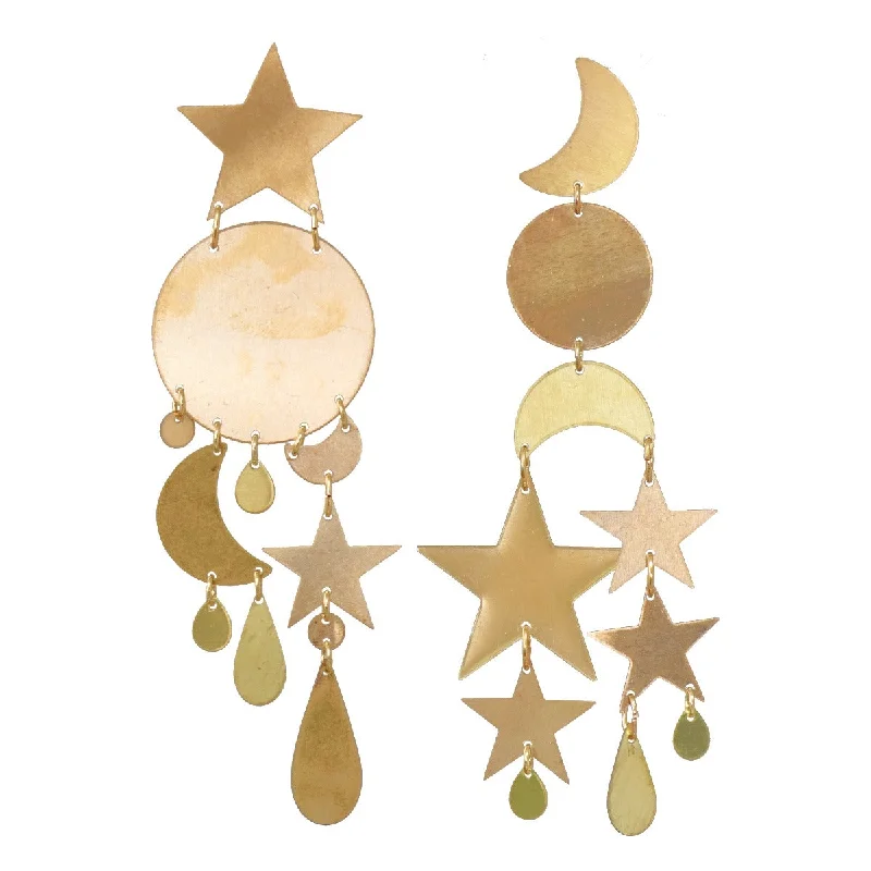 Best hoop earrings with hammered gold for a rustic yet elegant look-Gold Twilight Earrings