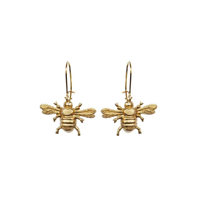 Best hoop earrings with intricate beaded details for a textured, stylish appearance-Gold Wee Bee Earrings