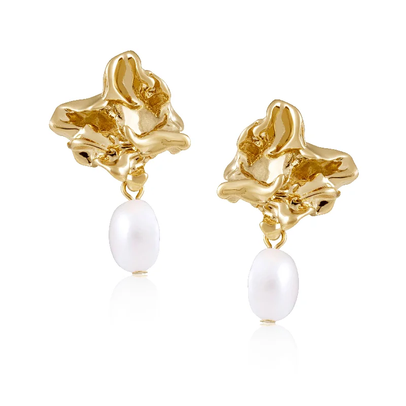 Best hoop earrings with sterling silver for an affordable and chic design-Greta Pearl Earring