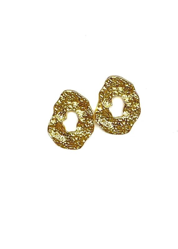 Best hoop earrings with hammered gold for a rustic yet elegant look-Habina