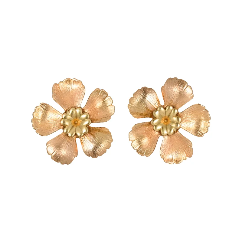 Hoop earrings with tortoiseshell designs for a chic and classic style-Hibiscus Studs